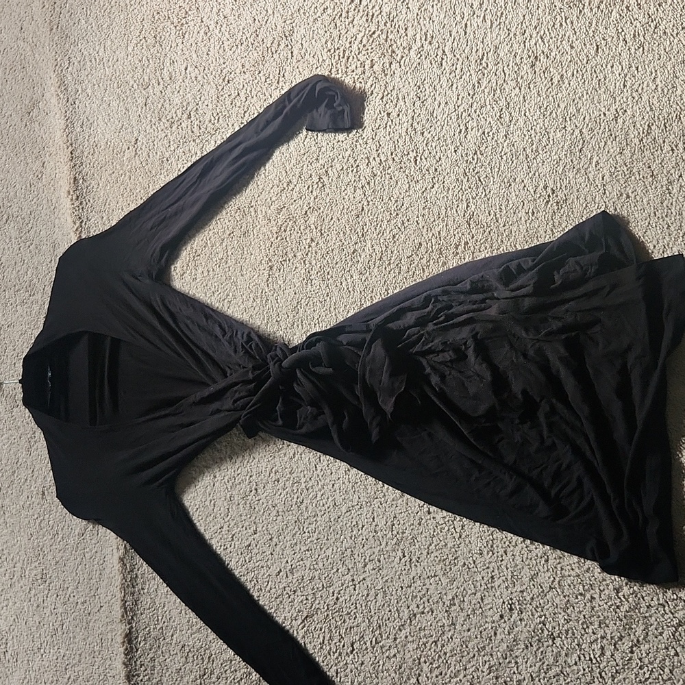 Classic Jersey Wrap Dress, Black, Size 6